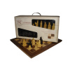 Isle of Lewis Plain Theme Chess Set - Including Walnut and Sycamore Wood Veneer Folding Chess Board 