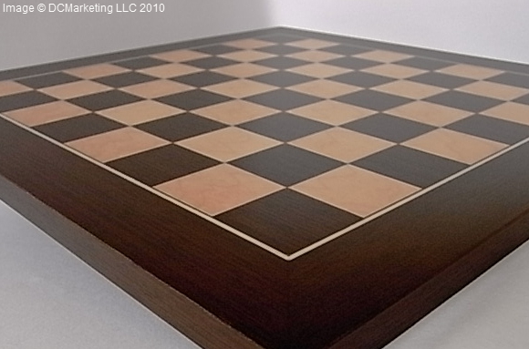 Deluxe Wengue and Maple Wood Veneer Chess Board - 35cm