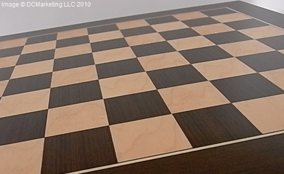 Deluxe Wegue and Maple Wood Veneer Chess Board - 35cm